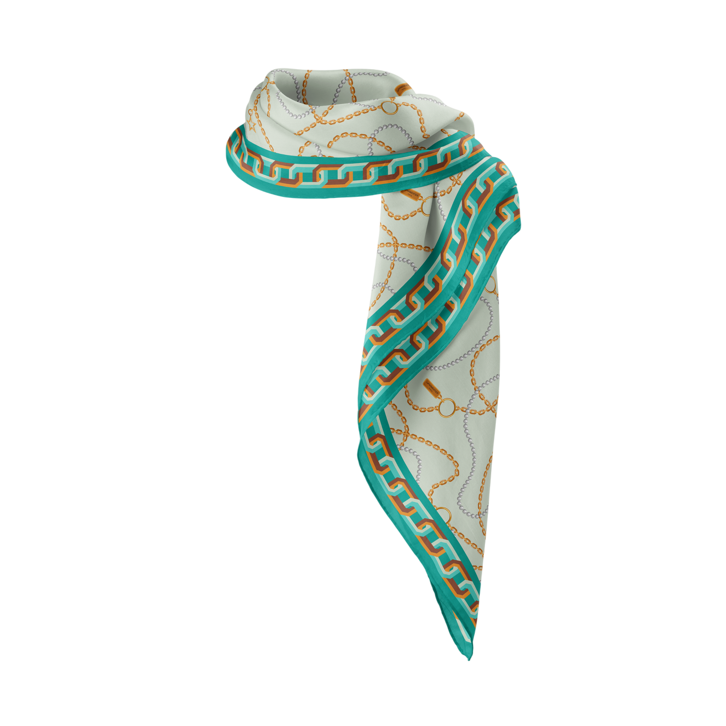 Pañuelo de seda 90 Heritage Chain & Pearls