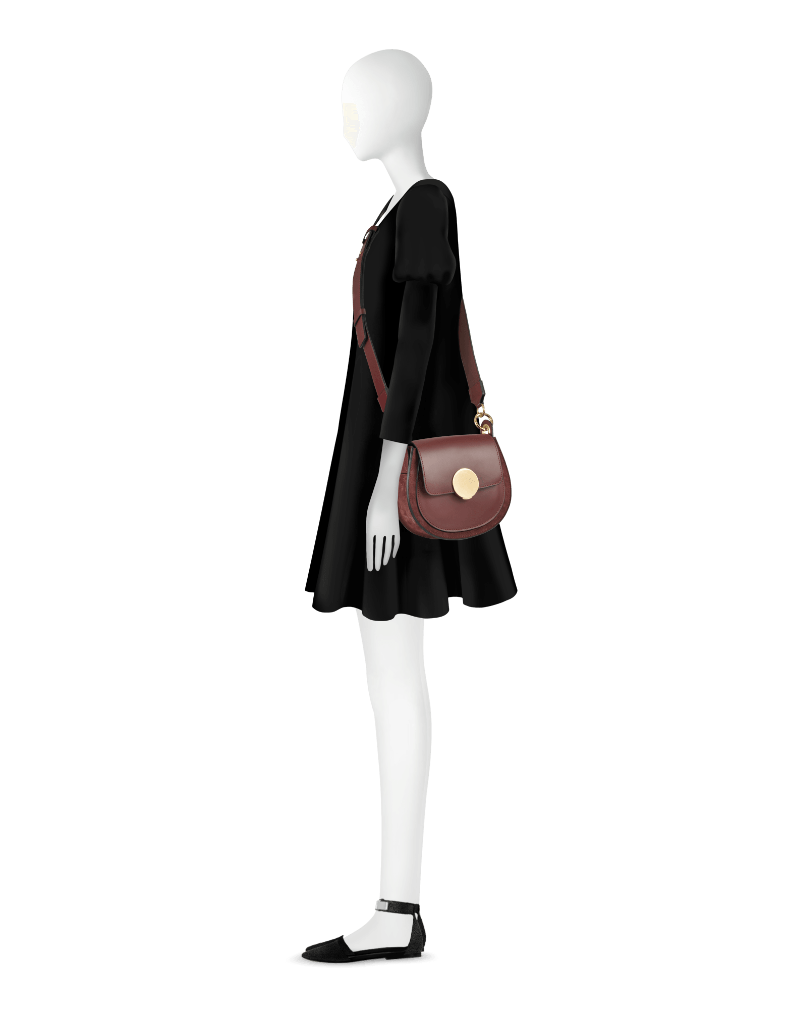 Yucca Suede and Leather Shoulder Bag