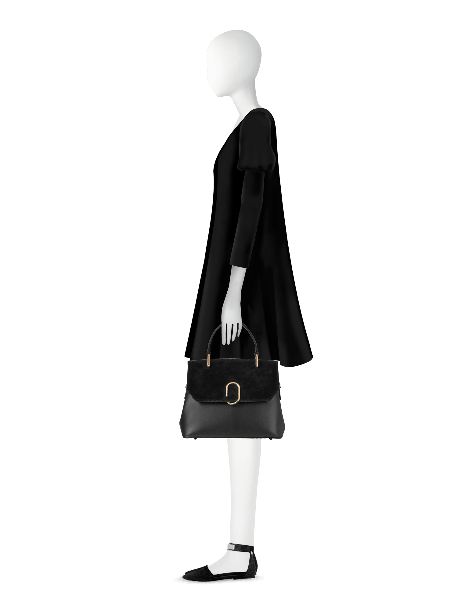 Thais - Bolso satchel de ante y cuero