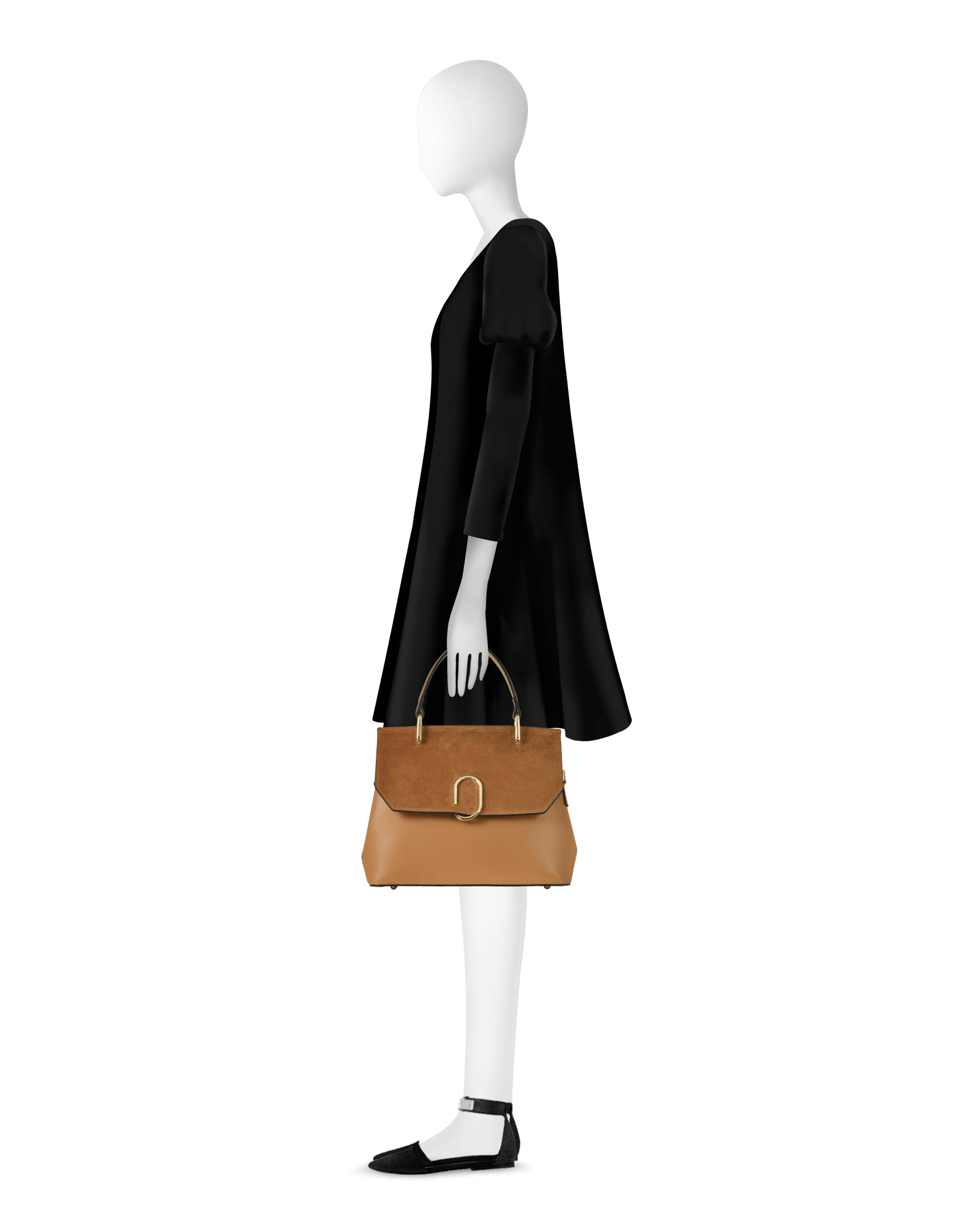 Thais - Bolso satchel de ante y cuero