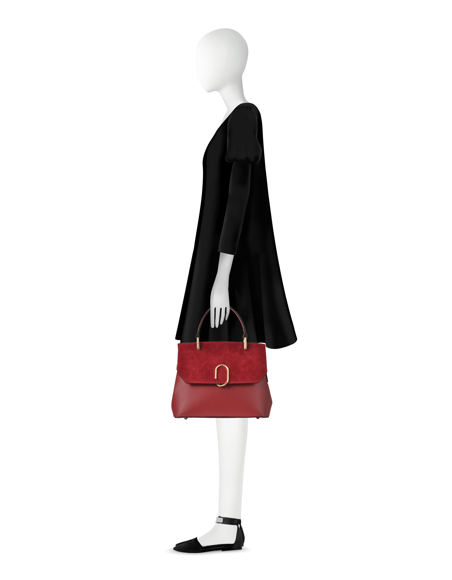 Thais - Bolso satchel de ante y cuero