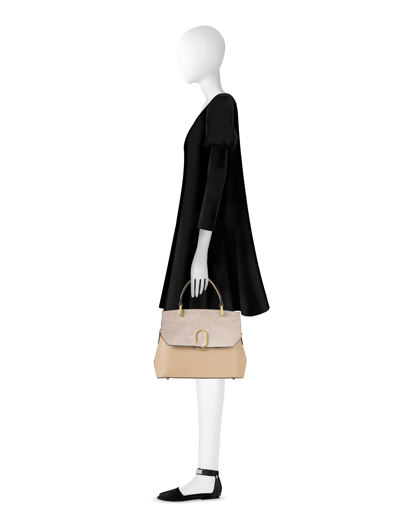 Thais - Bolso satchel de ante y cuero