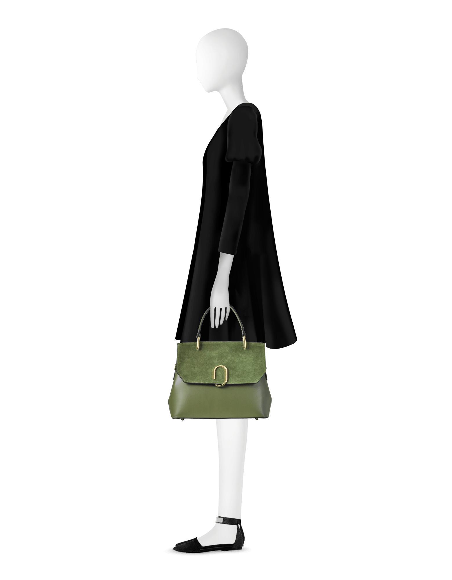 Thais - Bolso satchel de ante y cuero