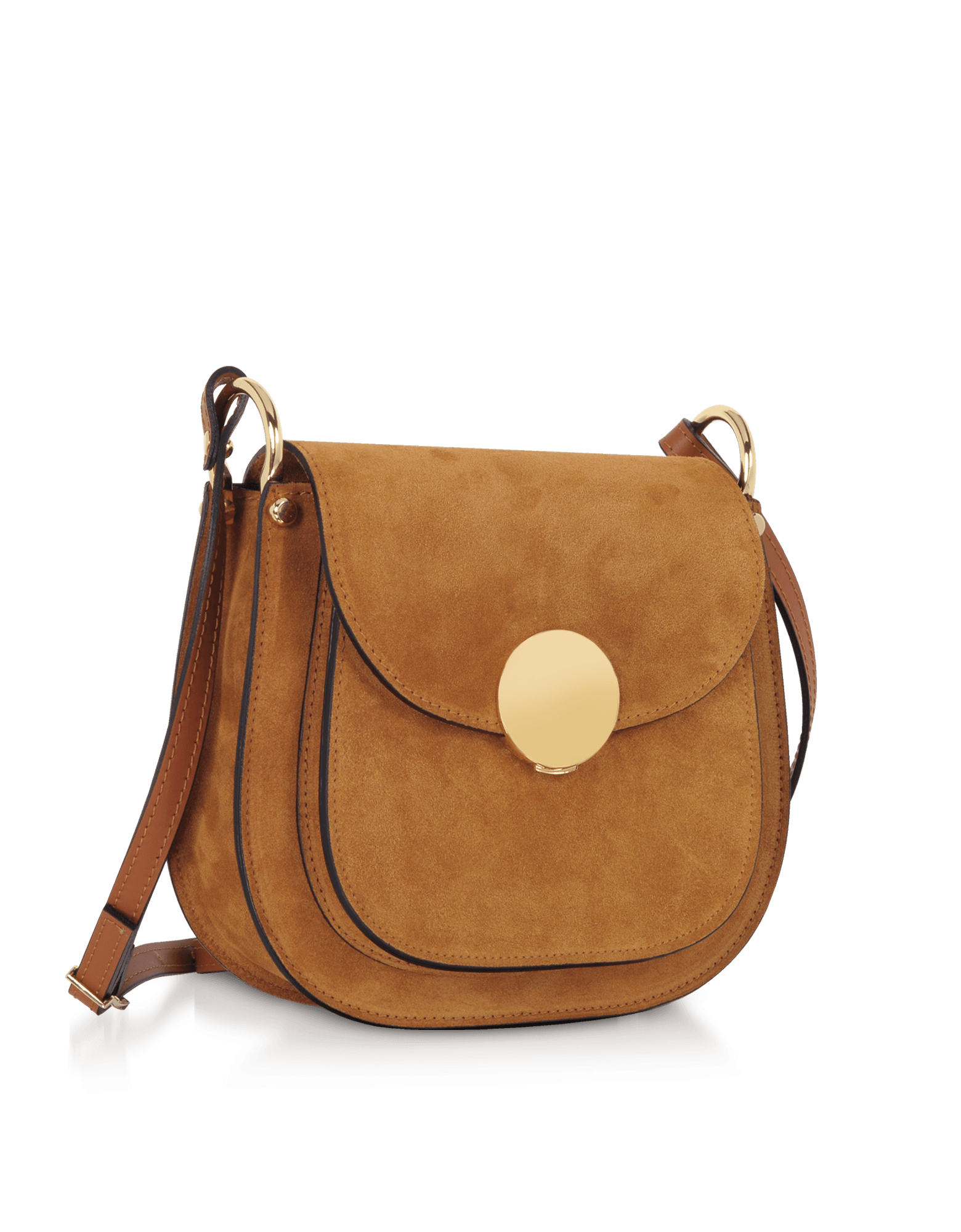Agave Suede and Smooth Leather Shoulder Bag