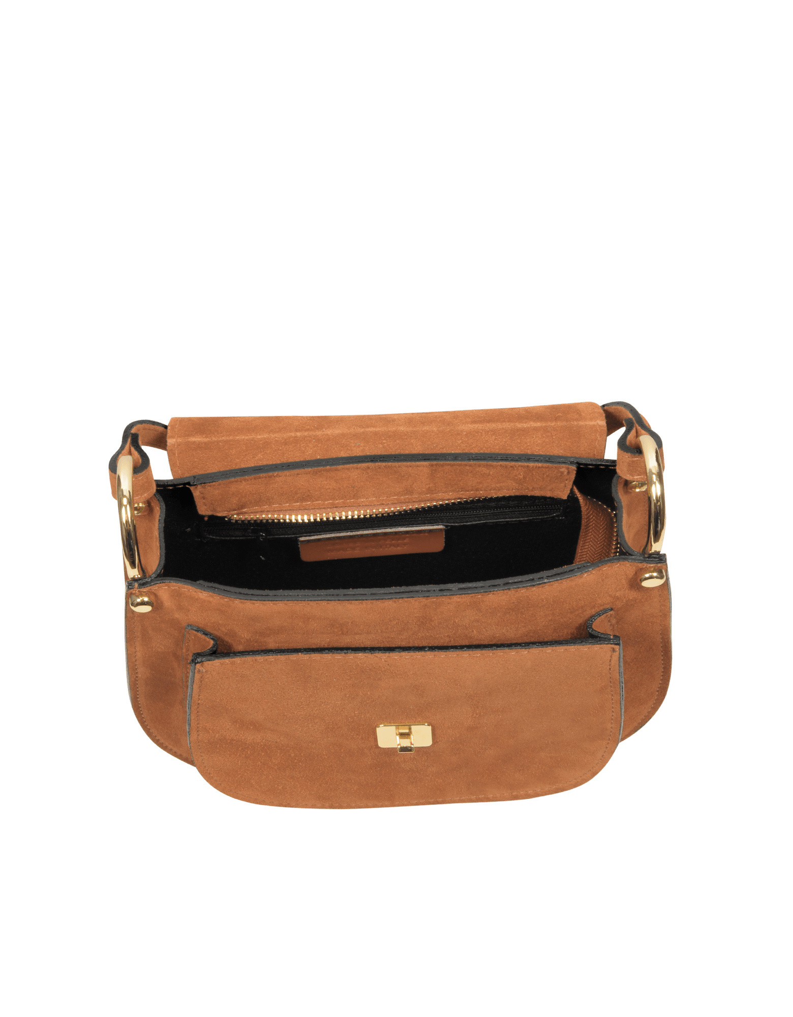 Agave Suede and Smooth Leather Shoulder Bag