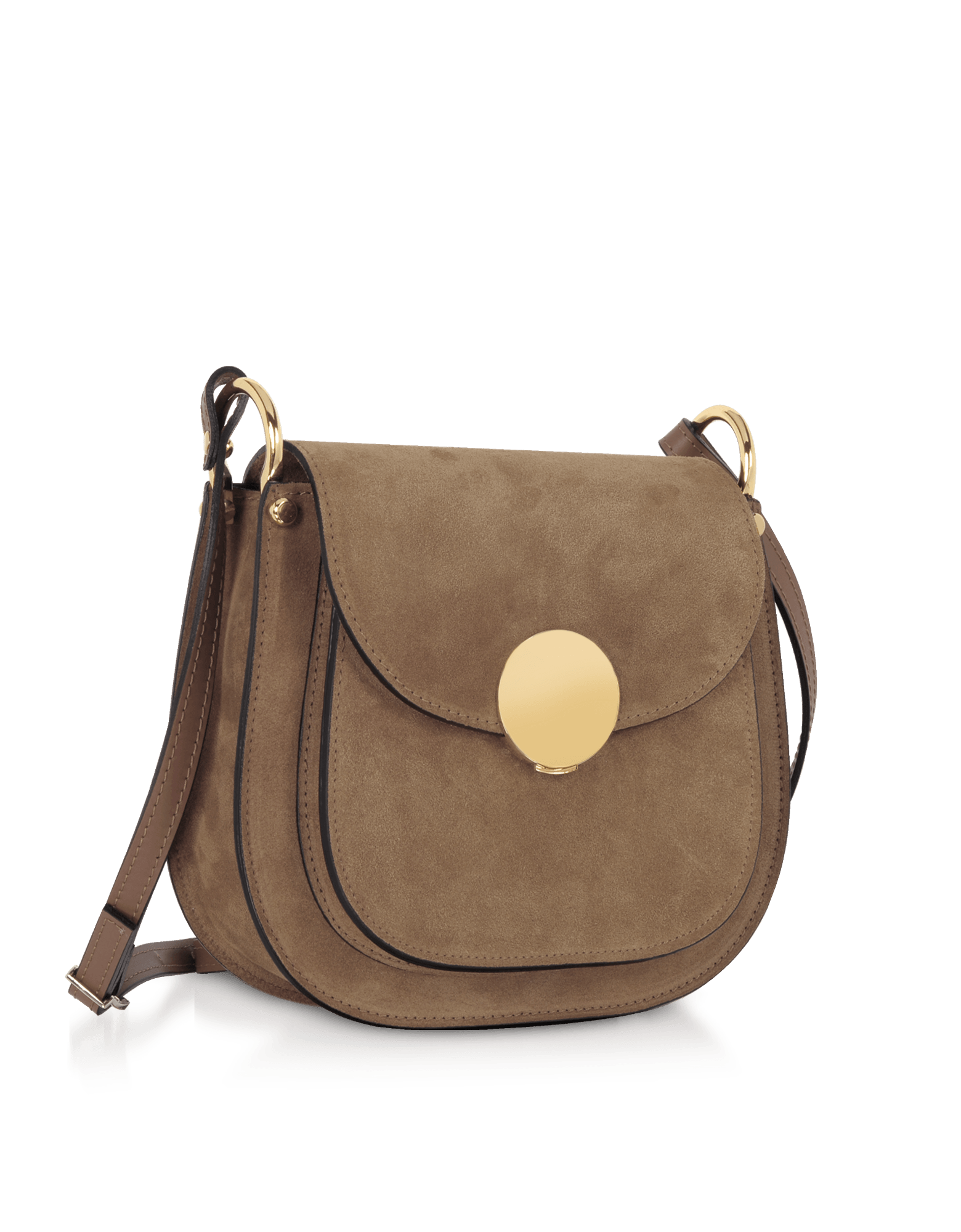 Agave Suede and Smooth Leather Shoulder Bag