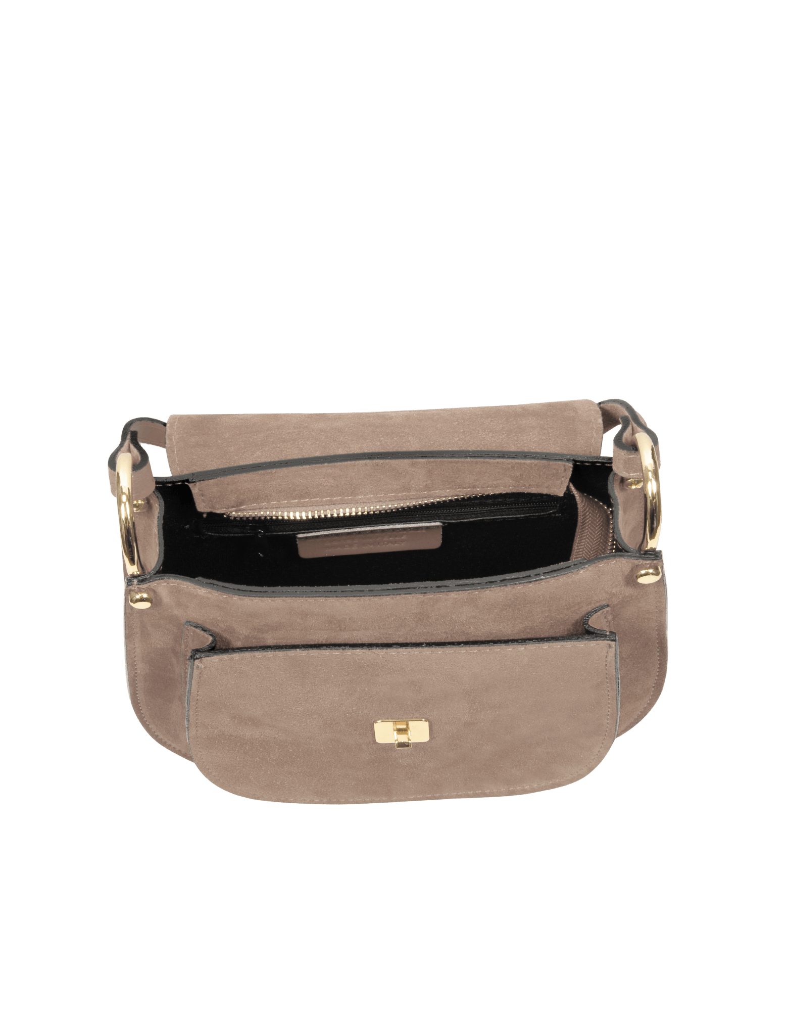 Agave Suede and Smooth Leather Shoulder Bag