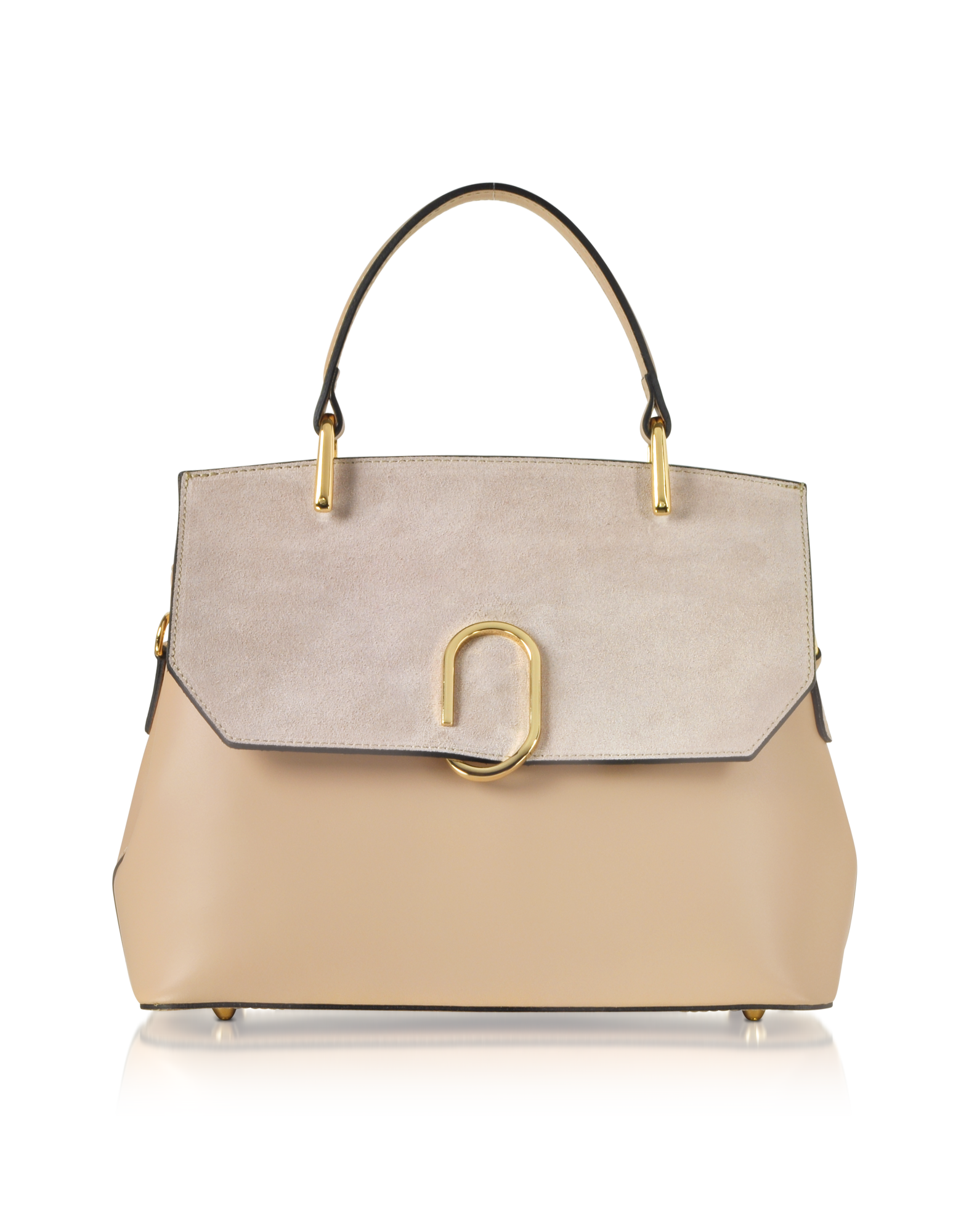 Thais Suede and Leather Satchel Bag1