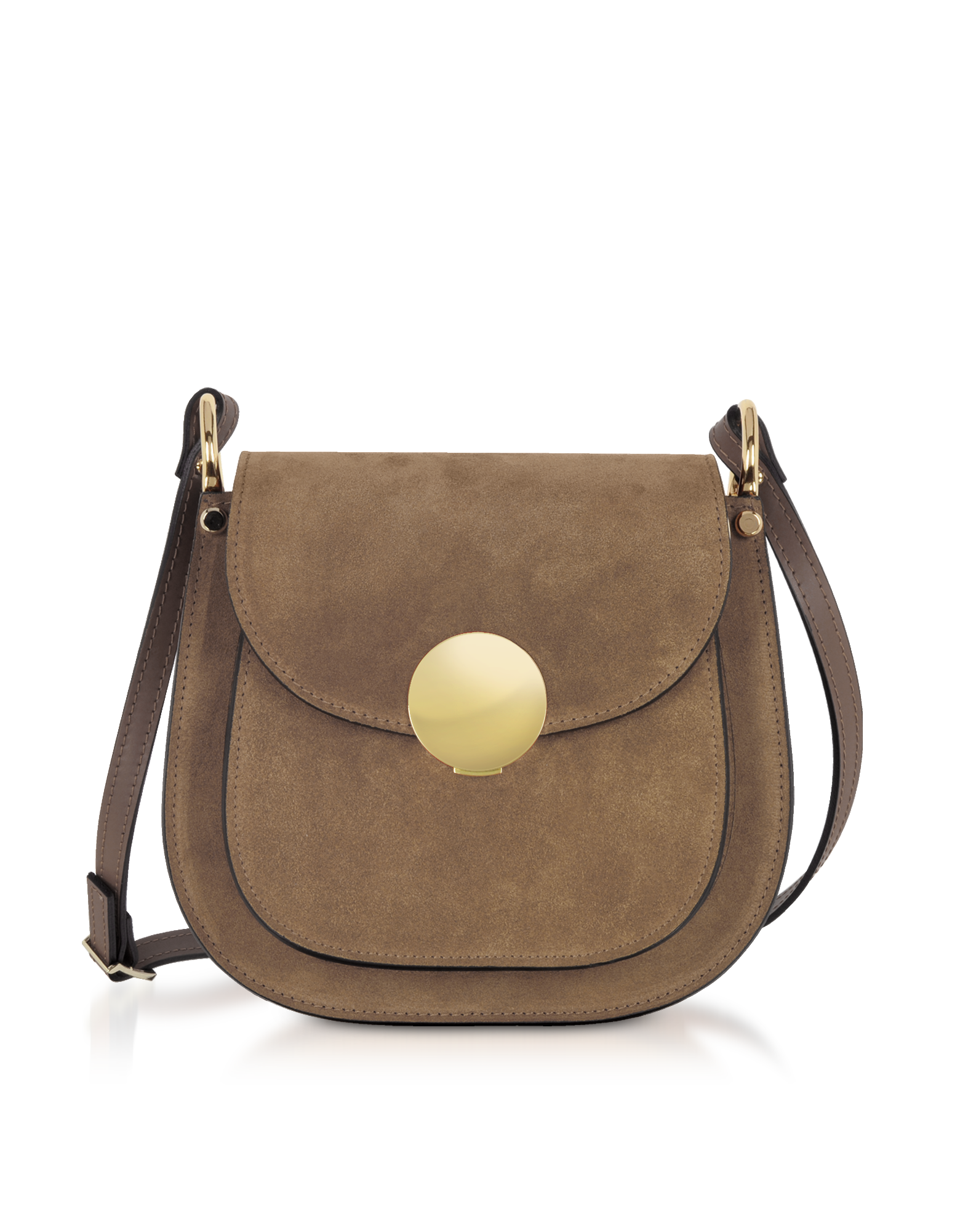 Agave Suede and Smooth Leather Shoulder Bag