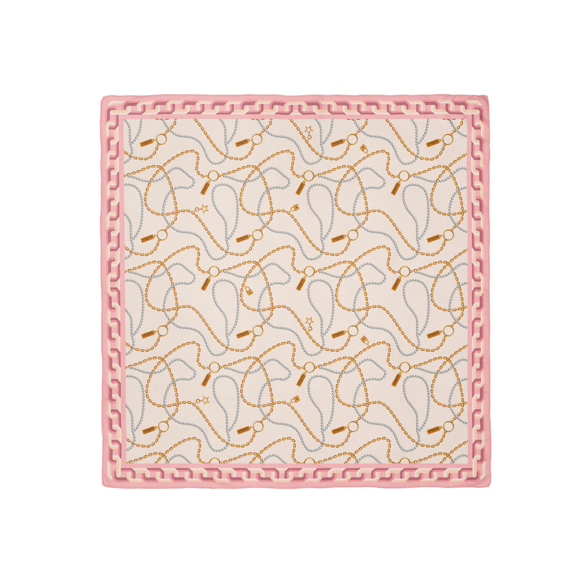 Heritage Chain Pearls Silk Square Scarf