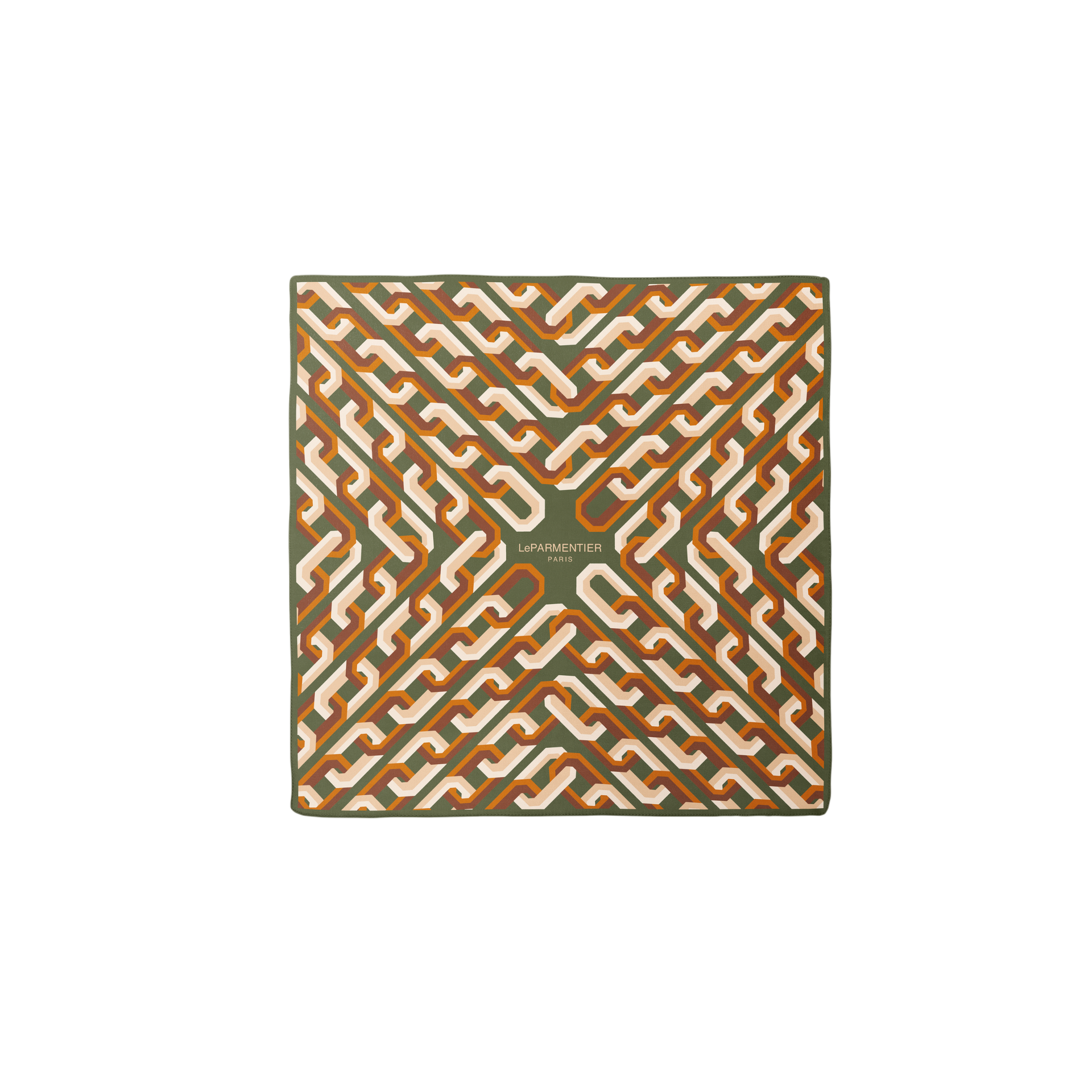 Chain Motif Bandana Silk Scarf