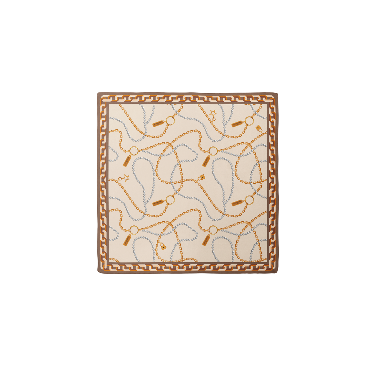 Chain & Pearls Bandana Beige: retailer-supplied image