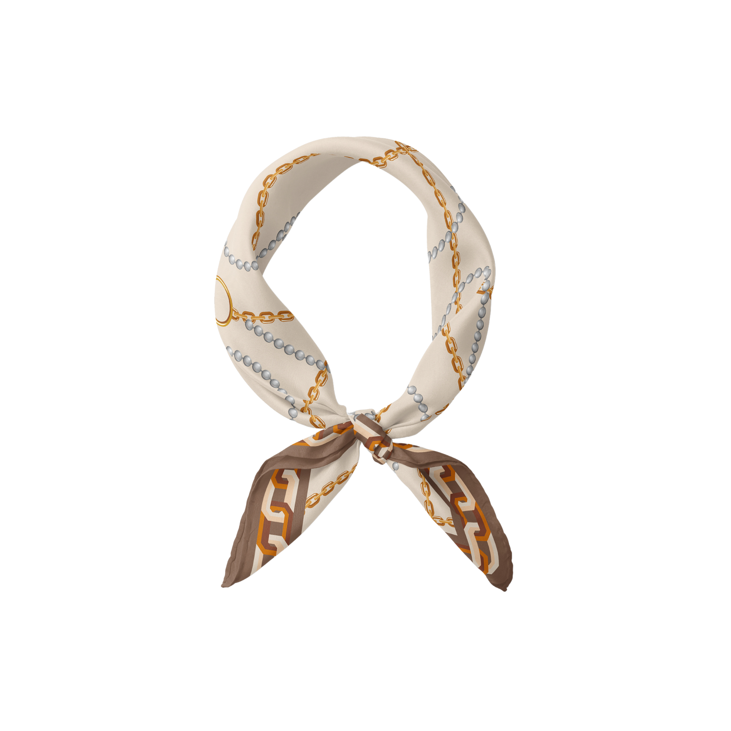 Heritage Chain and Pearls Silk Bandana