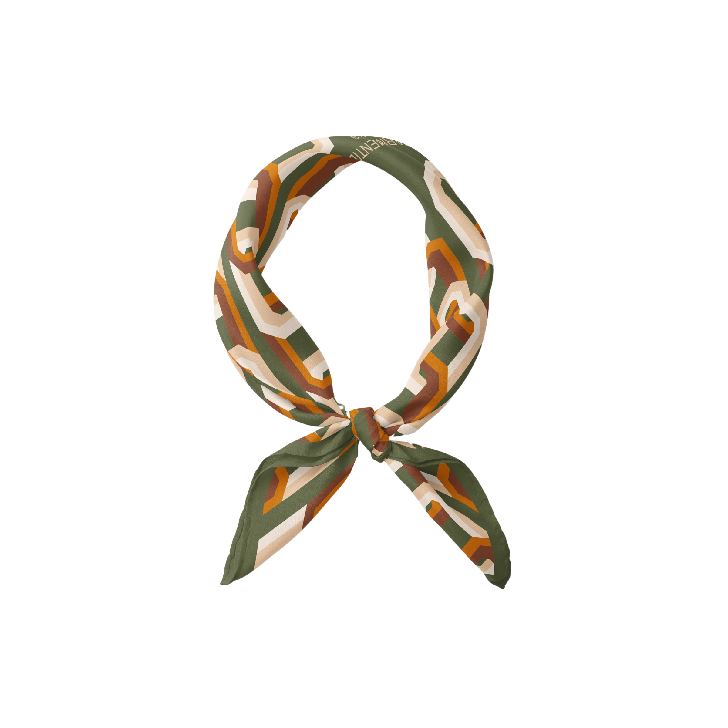 Chain Motif Bandana Silk Scarf