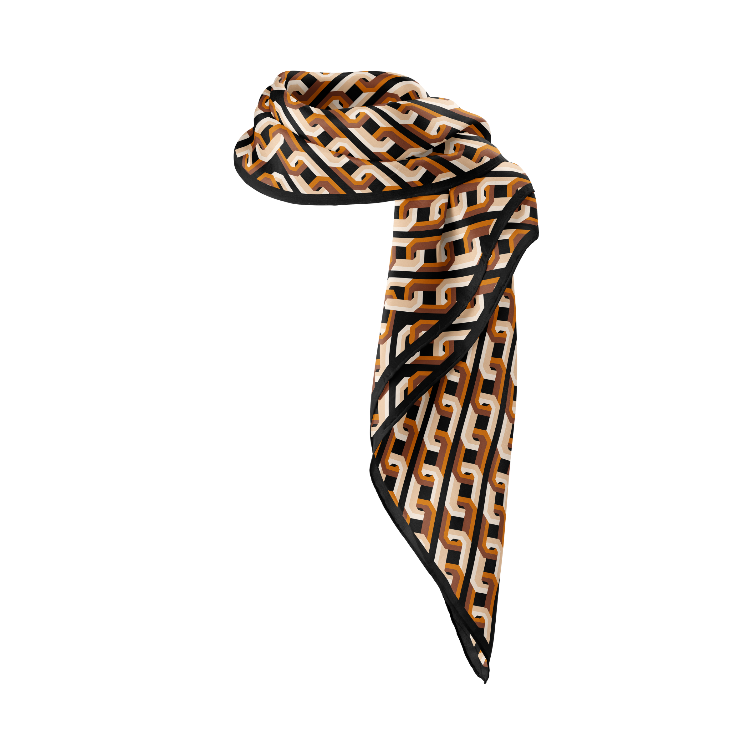 Chain Motif Silk Square Scarf