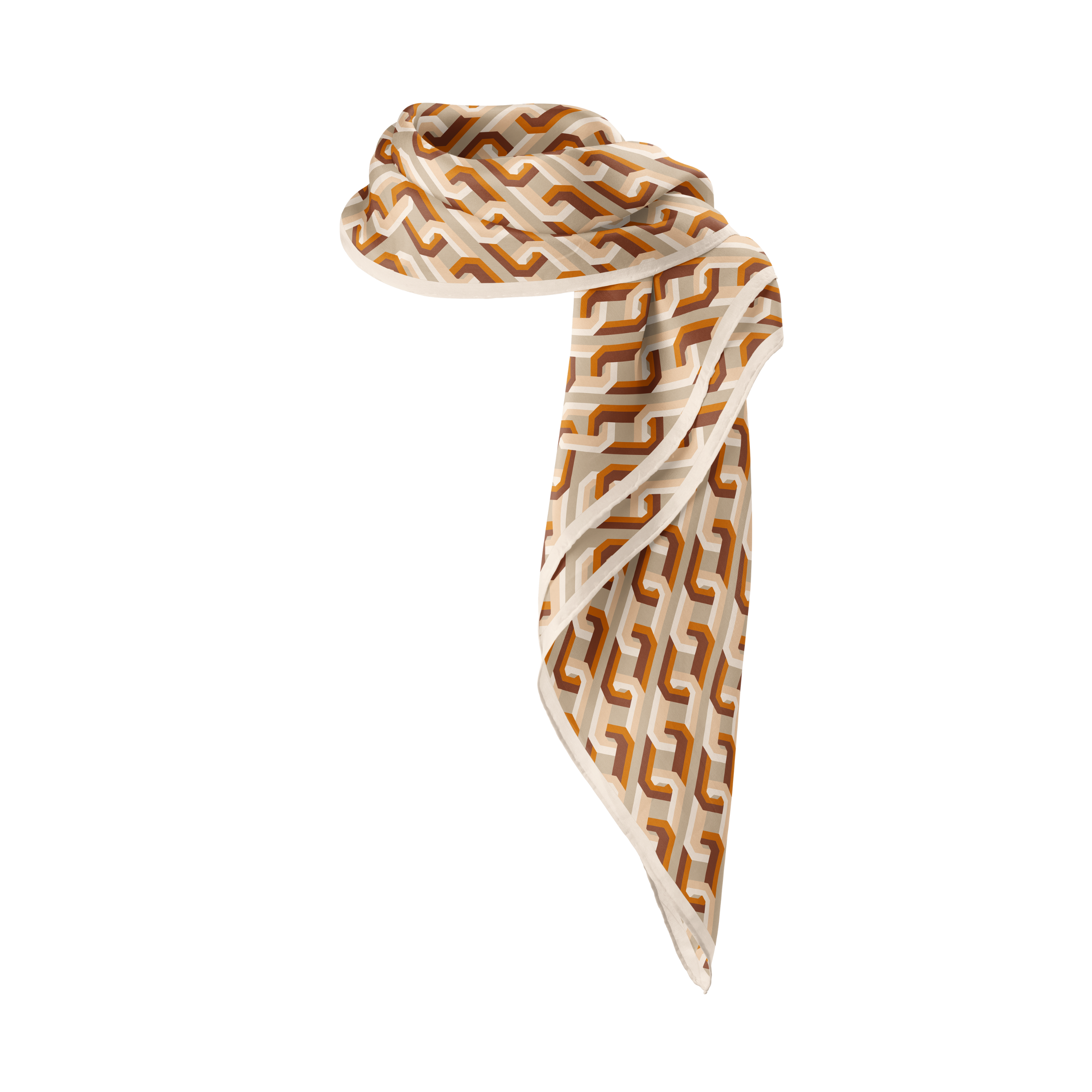 Chain Motif Silk Square Scarf