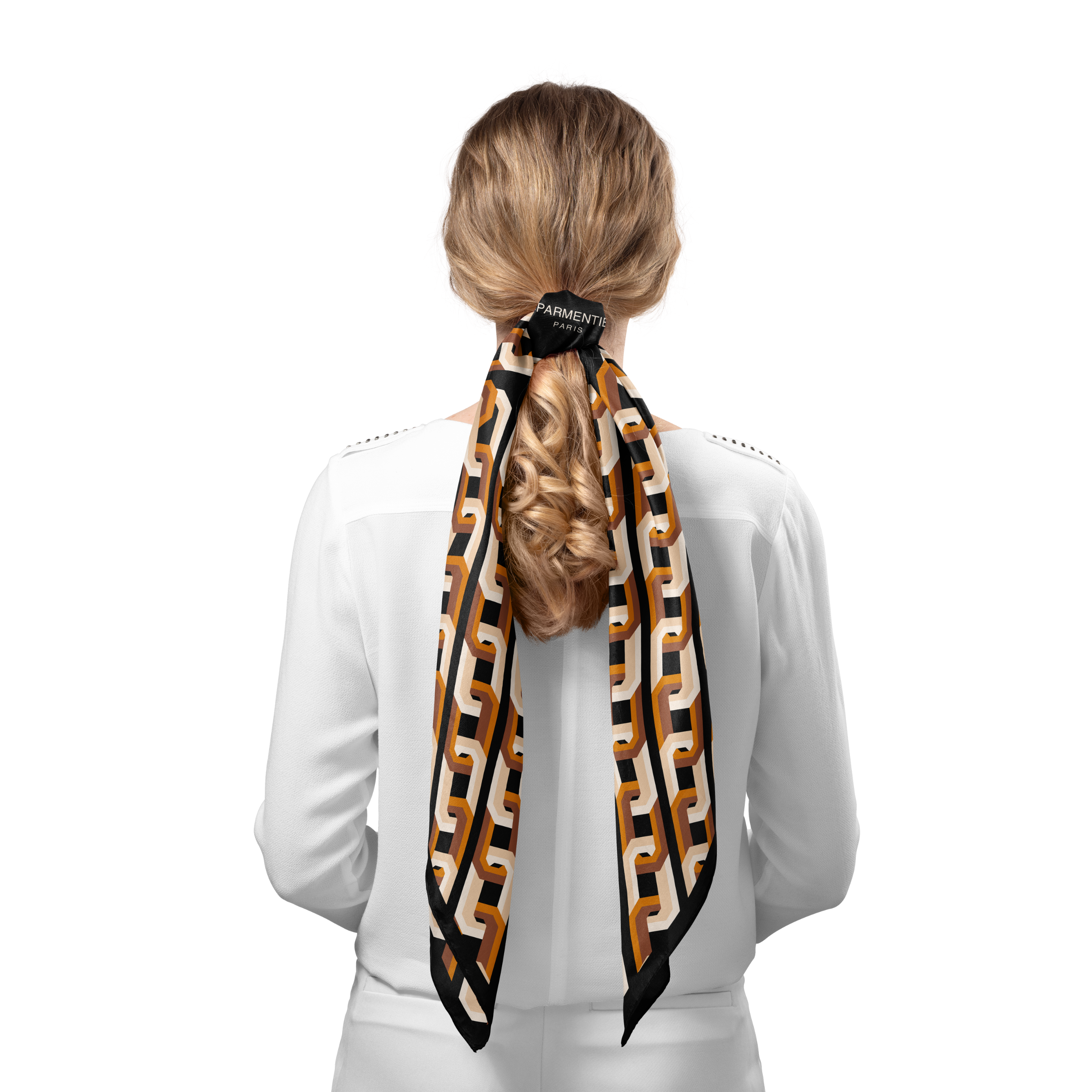 Chain Motif Silk Square Scarf