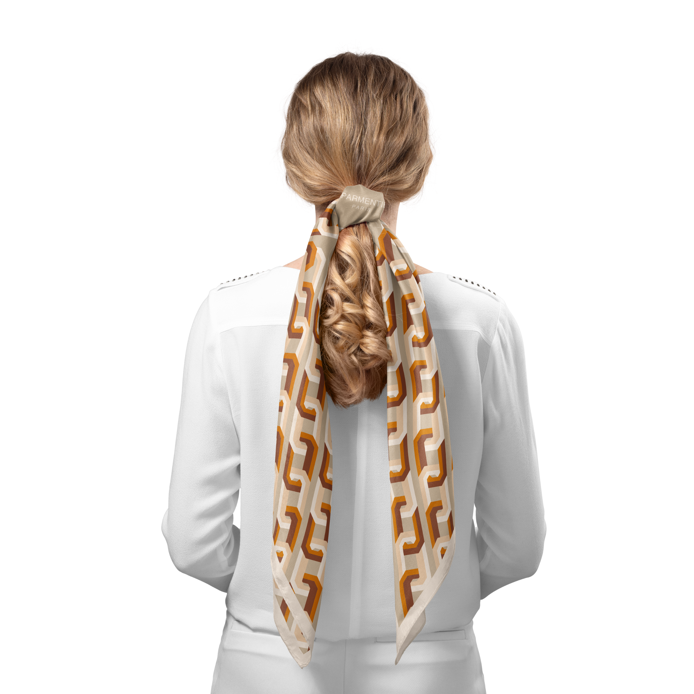 Chain Motif Silk Square Scarf