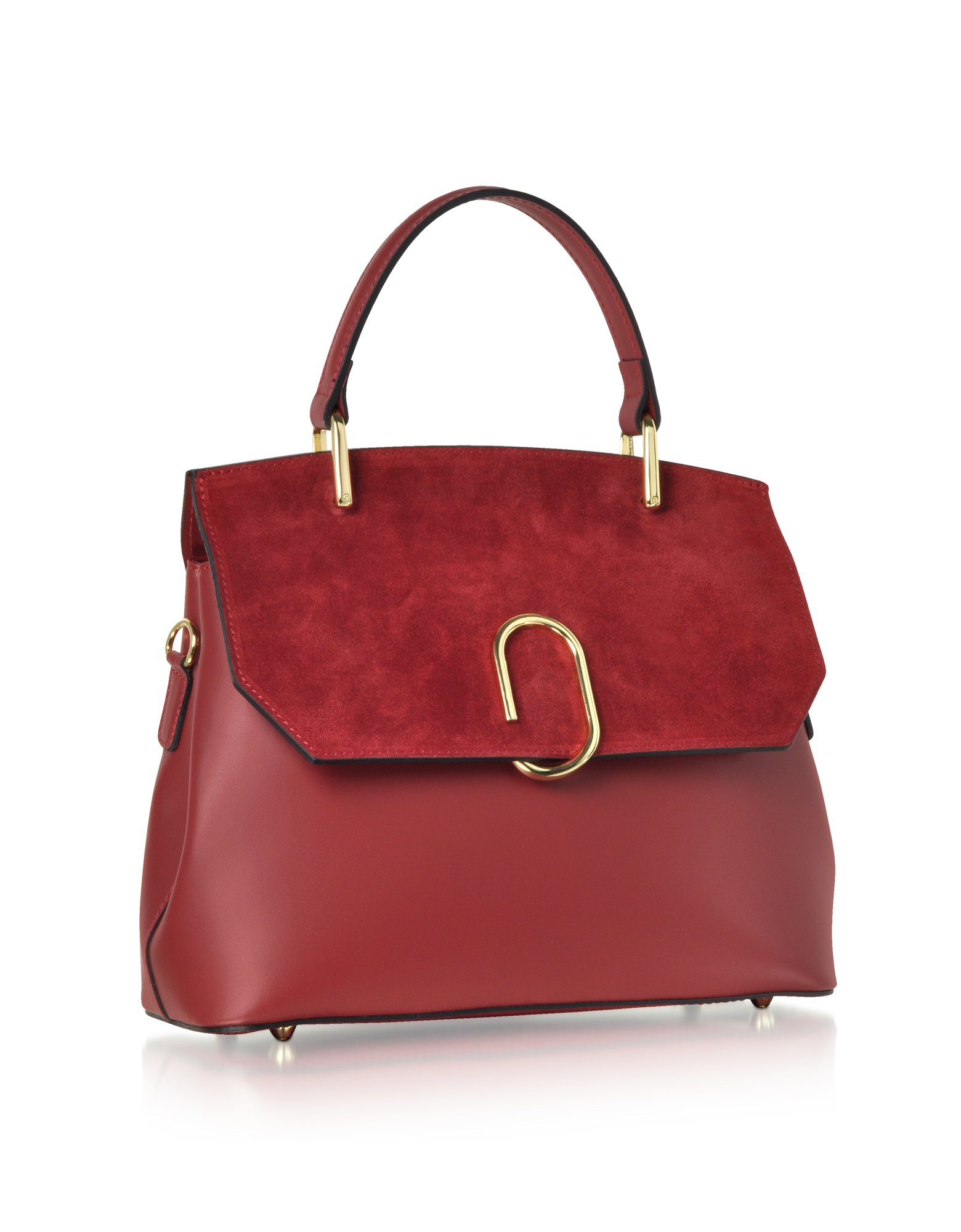 Thais Suede and Leather Satchel Bag