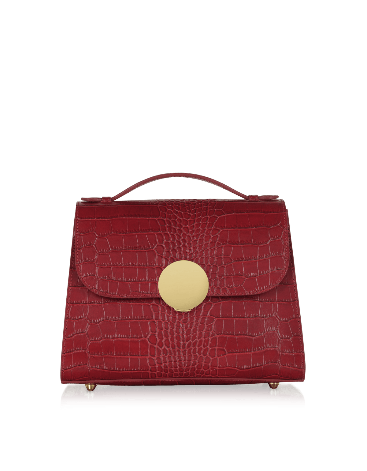 LePARMENTIER Paris Bombo Croco Embossed Leather Satchel Bag