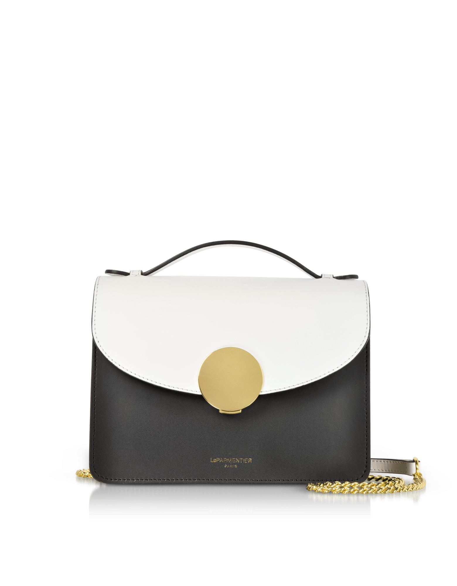 Ondina Block Flap Top Leather Satchel Bag